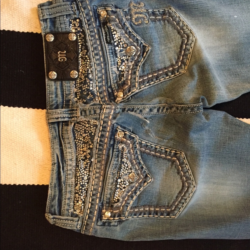 Miss Me boot cut jeans with rhinestone detail
